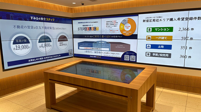常盤台ガーデンソサエティの店頭パネル＆デジタルサイネージ